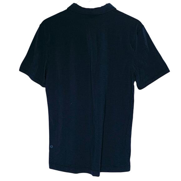 Lululemon S Mens Evolution Short Sleeve Polo Shirt Club Blue Golf Preppy - Picture 3 of 9
